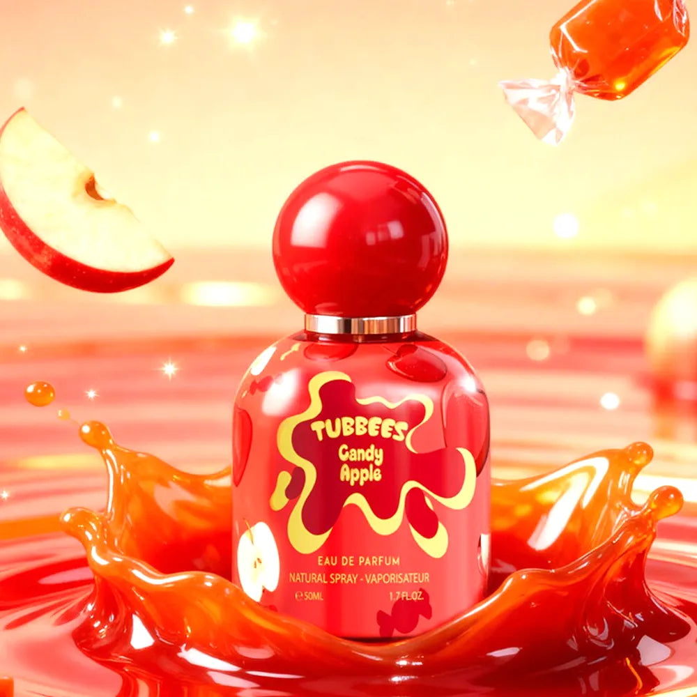 vista previa del perfume candy apple edp 50 ml de tubbees con aroma dulce.