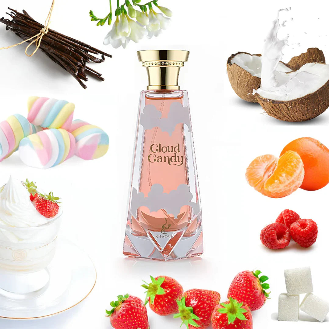 Perfume cloud candy khadlaj original 100ml aroma sofisticado notas dulces fragancia duradera