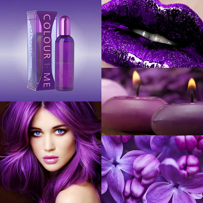 Botella de perfume Colour Me Purple Milton Lloyd 100ml con notas florales frutales femeninas frescas y envolventes