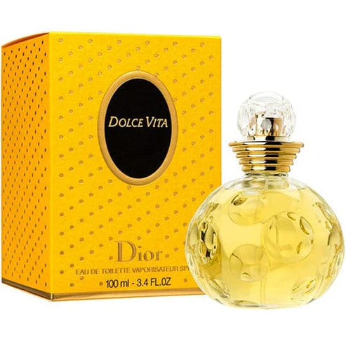 Botella transparente Christian Dior Dolce Vita EDT 100ml con diseño de columna griega