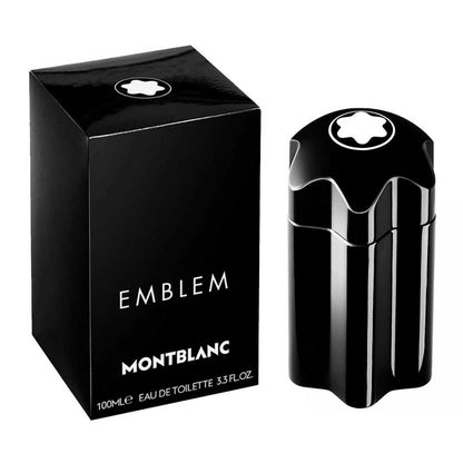 Detalle del frasco Perfume Emblem Montblanc Hombre aromático especiado

