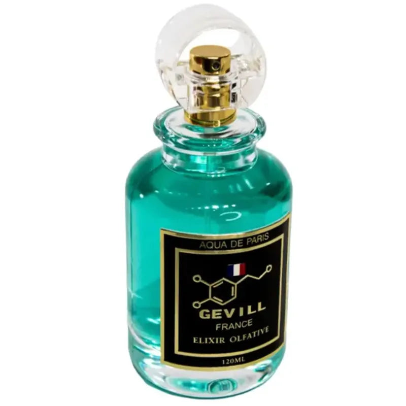 Fragancia fresca Aqua De Paris de Gevill France Elixir 120ml con notas acuáticas y cítricas vibrantes
