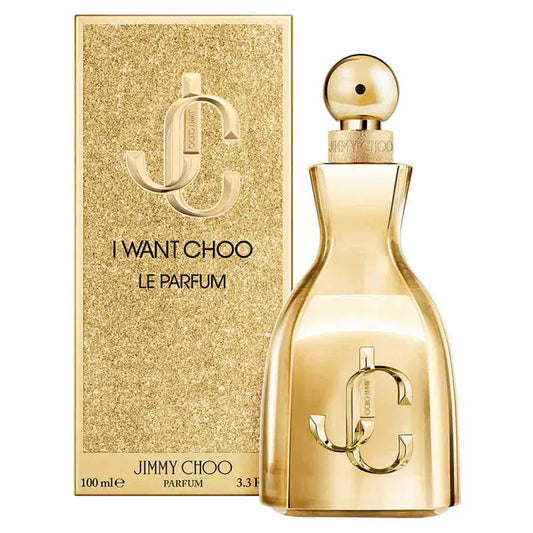 perfume i want choo jimmy choo para mujer en frasco rosa con detalles dorados y tapa negra