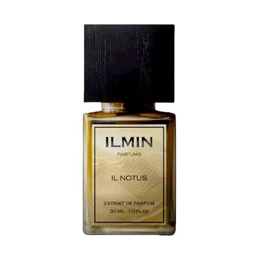 perfume ilmin il Notus en frasco blanco perlado con detalles dorados minimalistas