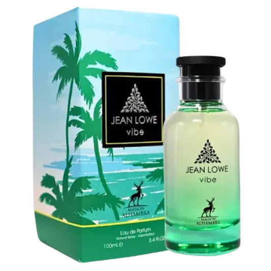 perfume jean lowe vibe maison alhambra en presentación premium
