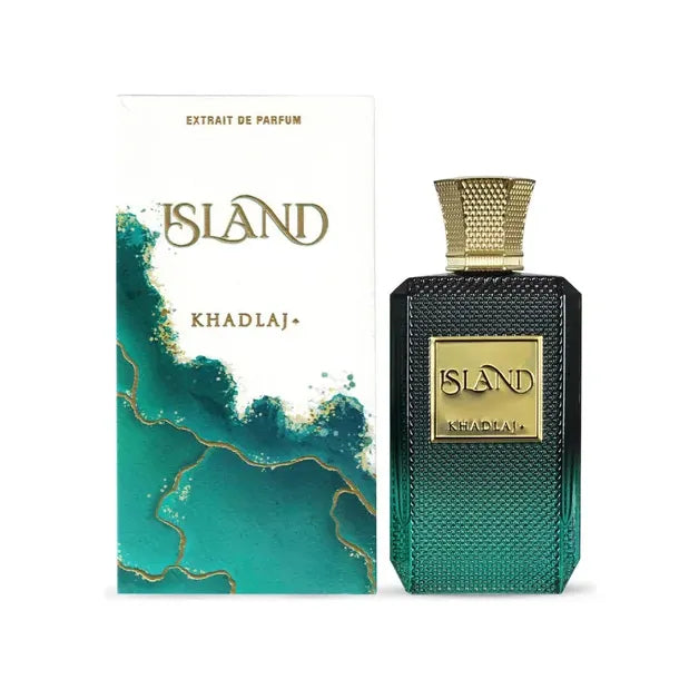 perfume khadlaj island extrait de parfum 100 ml unisex con aroma tropical y amaderado