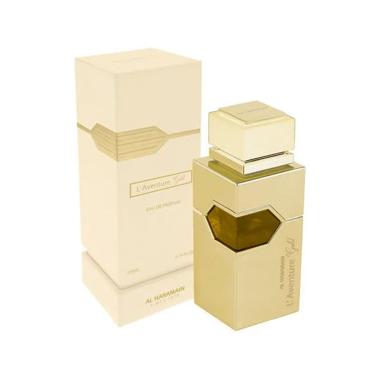 perfume l aventure gold al haramain en frasco dorado premium