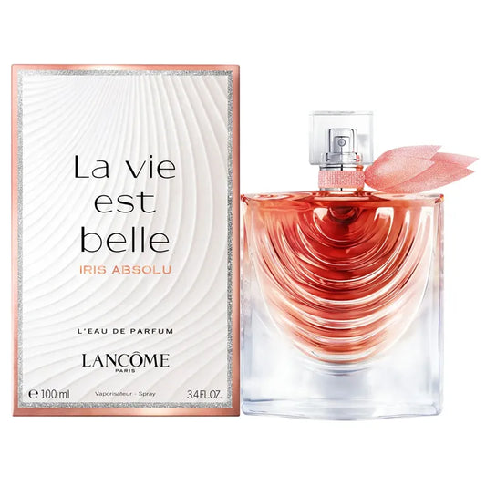 perfume la vie est belle iris absolu lancome en frasco morado