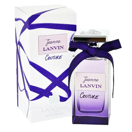 perfume lanvin jeanne couture en frasco negro con detalles dorados