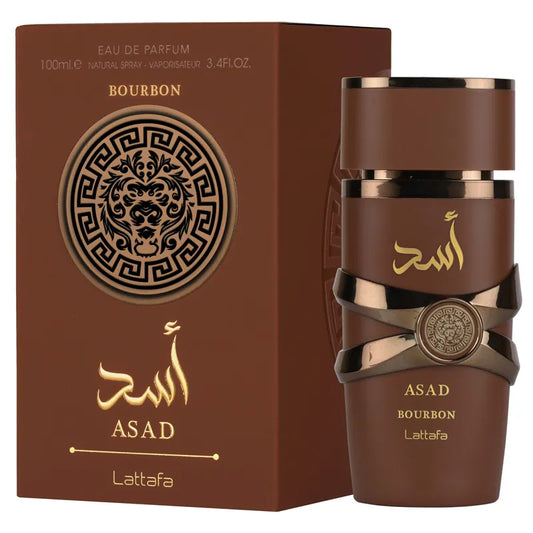 Perfume Lattafa Asad Bourbon para hombre Eau de Parfum 100ml con intensa fragancia oriental especiada
