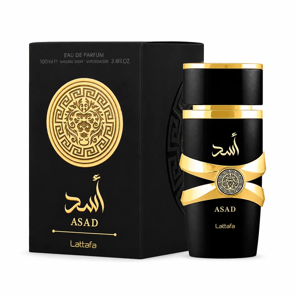 perfume lattafa asad edp 100 ml con notas de tabaco, café y vainilla