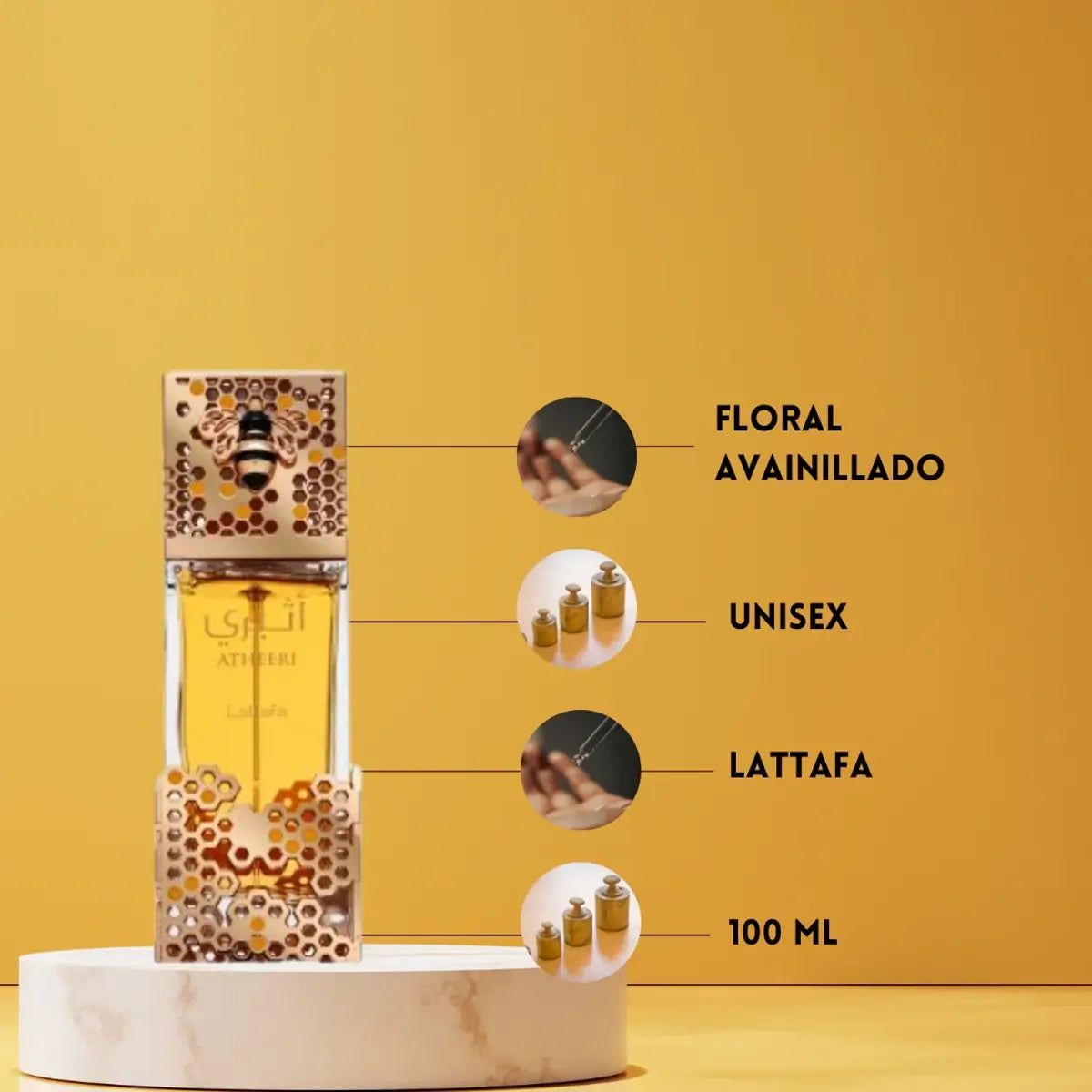 Presentación del perfume Lattafa Atheeri Eau de Parfum