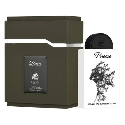 Perfume Lattafa Breeze Eau de Parfum unisex 100ml con fresca fragancia acuática cítrica ideal para clima cálido
