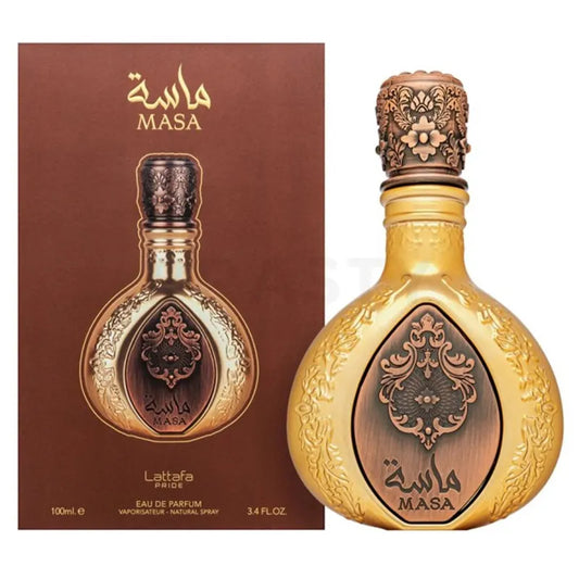 Perfume Lattafa Masa Eau de Parfum 100ml Natural Spray con intensa fragancia oriental especiada
