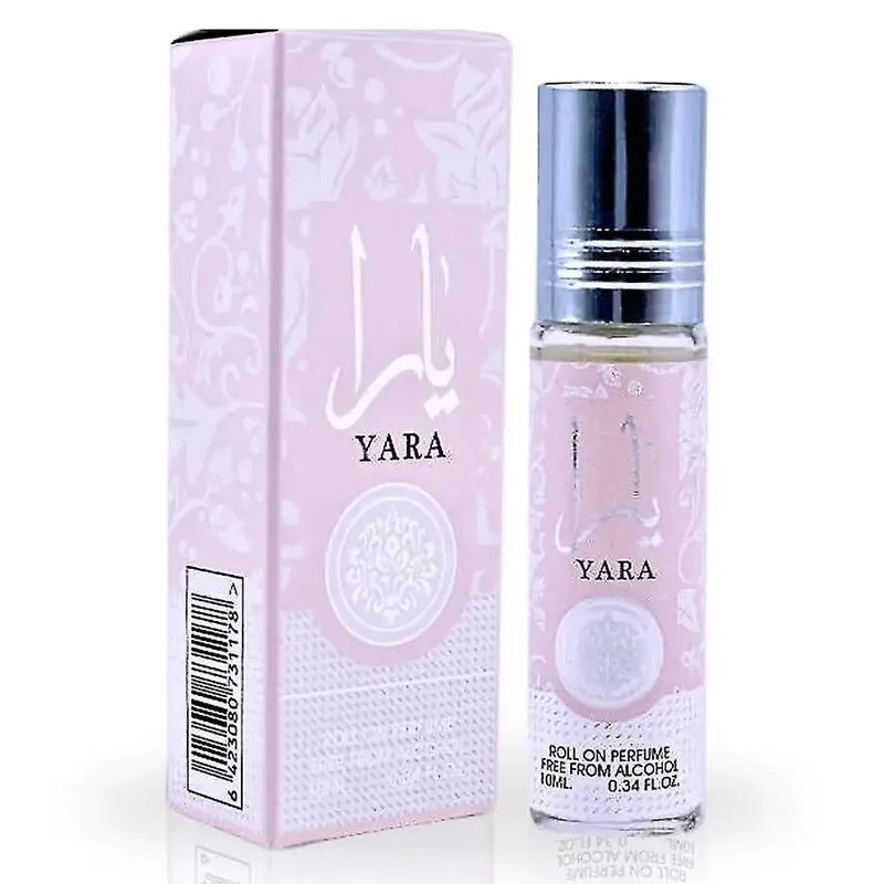 Aceite perfumado Lattafa Yara roll on para mujer 10ml fragancia dulce y floral sin alcohol
