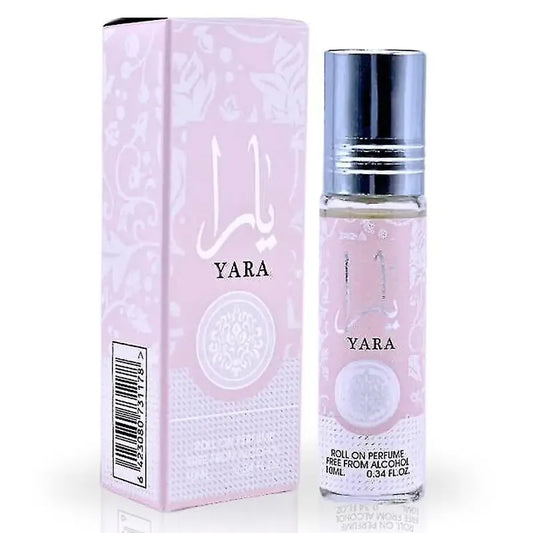 Aceite perfumado Lattafa Yara roll on para mujer 10ml fragancia dulce y floral sin alcohol
