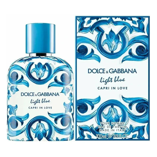perfume light blue capri in love dolce gabbana en frasco azul