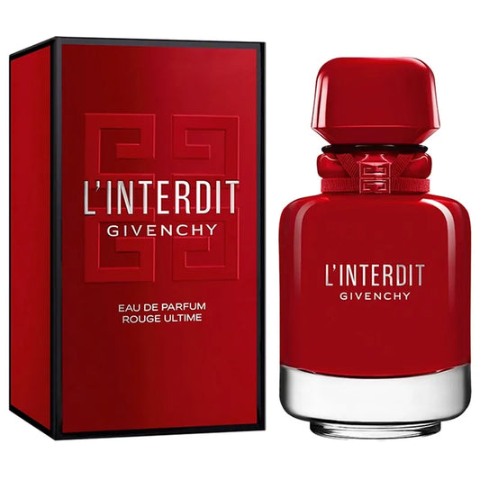 perfume linterdit rouge givenchy en frasco rojo intenso
