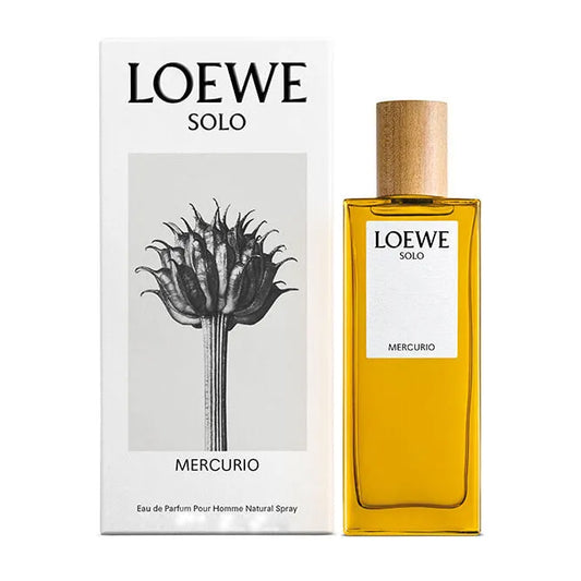 Perfume Loewe Solo Mercurio para hombre fragancia amaderada aromática con notas de pimienta negra lavanda y madera de cedro presentación de 100 ml Eau de Parfum