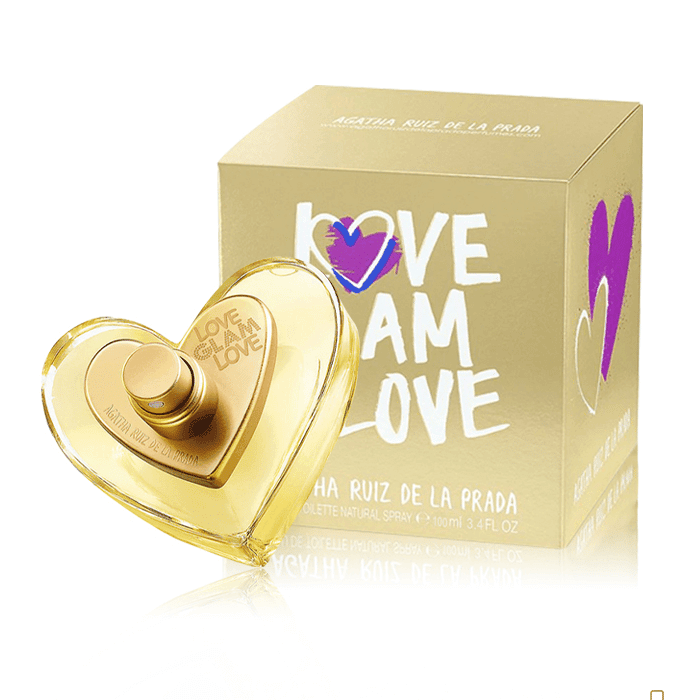 Perfume Love Glam Love Agatha Ruiz de la Prada para mujer fragancia floral dulce con notas de frambuesa flor de peonía y vainilla presentación de 80 ml Eau de Toilette

