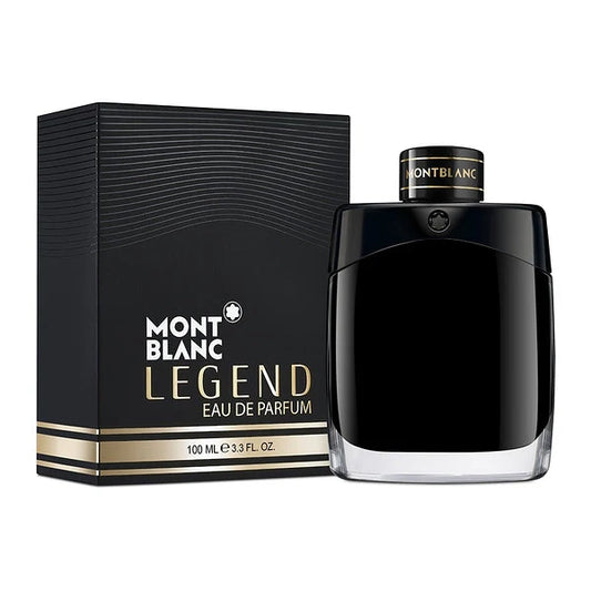 Botella negra Mont Blanc Legend EDP 100ml para hombre con estrella blanca
