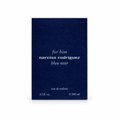frasco de narciso rodriguez bleu noir edt 100 ml para hombre sobre fondo blanco