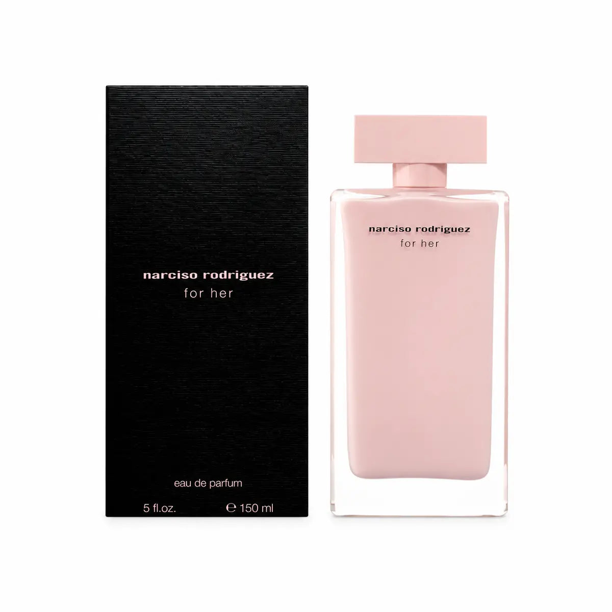 perfume narciso rodriguez for her edp 150 ml con frasco rosa y caja negra