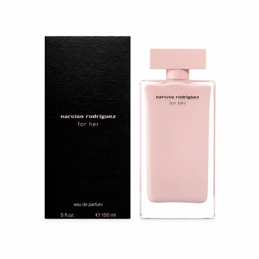 perfume narciso rodriguez for her edp 150 ml con frasco rosa y caja negra
