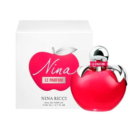 Botella roja del perfume Nina Le Parfum Nina Ricci 80ml EDP con diseño de manzana esculpida