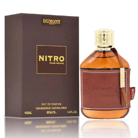 Botella azul de perfume Nitro Pour Homme Dumont Paris EDP 100ml