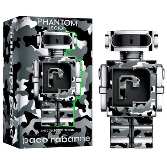 Botella negra perfume Phantom Legion Paco Rabanne 100ml EDP diseño futurista