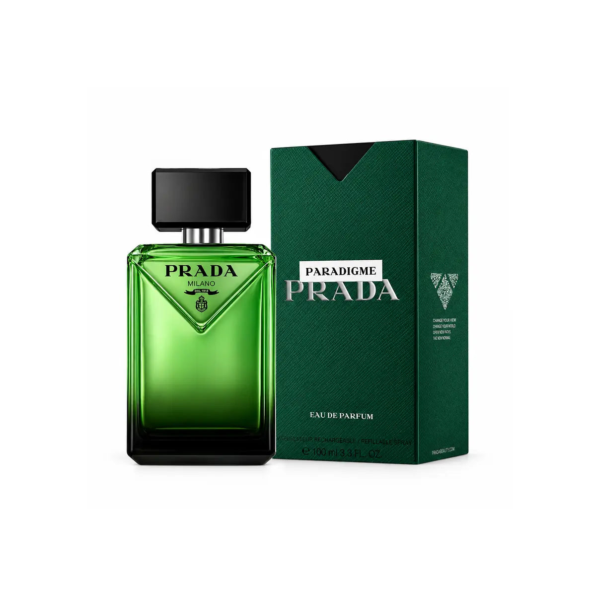 caja y frasco originales de prada paradigme edp 100 ml