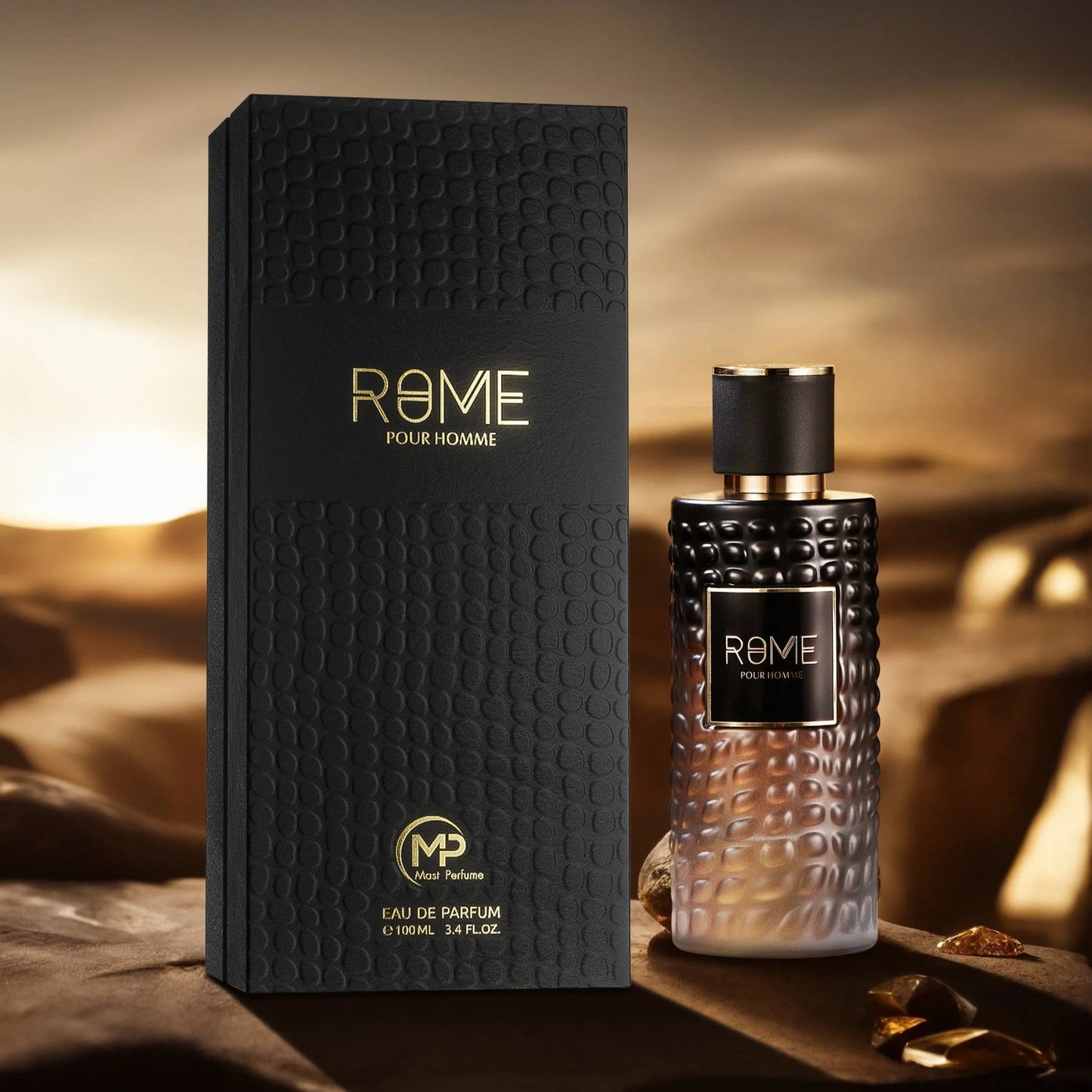 Presentación original del perfume Rome Pour Homme Mast Perfume