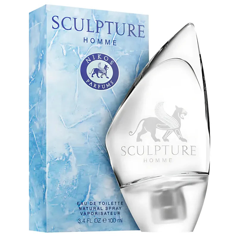 Botella escultórica azul perfume sculpture Homme Nikos Parfums EDT 100ml