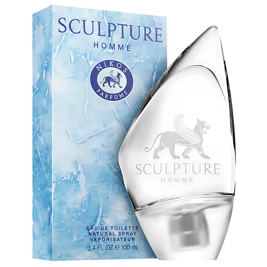 Botella escultórica azul perfume sculpture Homme Nikos Parfums EDT 100ml