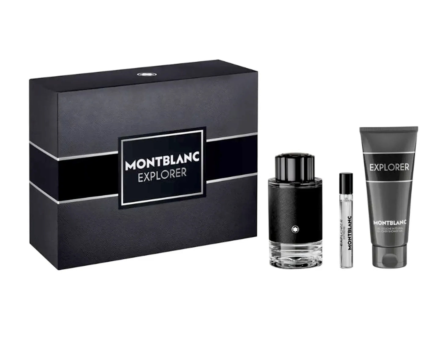 Perfume Montblanc Explorer Eau de Parfum de 100ml con formato de viaje y gel de ducha