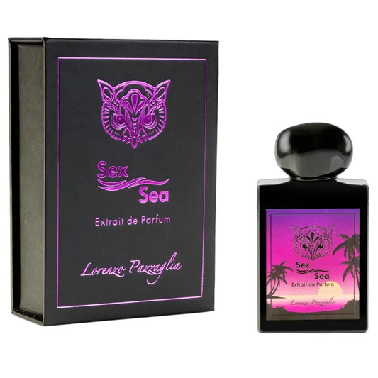 Botella azul cristal Sex Sea Lorenzo Pazzaglia Extrait De Parfum 50ml con forma de ola