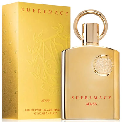 Perfume Supremacy Gold de Afnan Eau de Parfum unisex 100ml con lujosa fragancia oriental amaderada de larga duración
