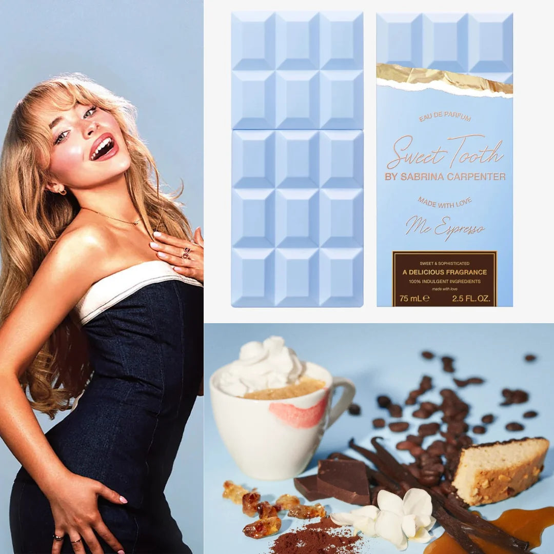 detalle del frasco del perfume Sweet Tooth Me Espresso Sabrina Carpenter 75ml