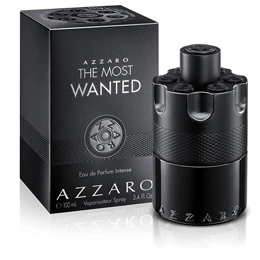 Perfume The Most Wanted Azzaro Eau de Parfum Intense para hombre fragancia oriental especiada con notas de cardamomo caramelo y madera de cedro presentación de 100 ml