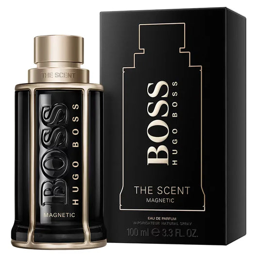 Perfume The Scent Magnetic de Hugo Boss para hombre Eau de Parfum 100ml con intensa fragancia especiada y notas de jengibre
