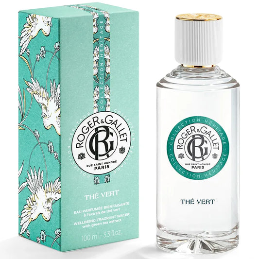 Botella verde perfume The Vert Roger Gallet EDP 100ml para mujer con etiqueta clásica