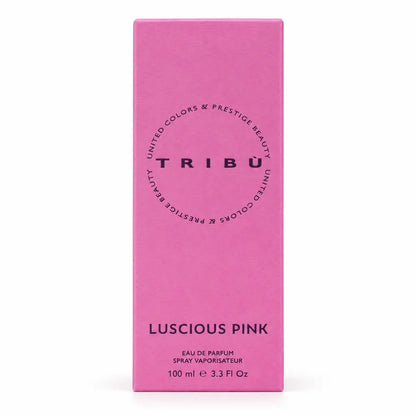 frasco tribu luscious pink edp 100 ml para mujer sobre fondo blanco