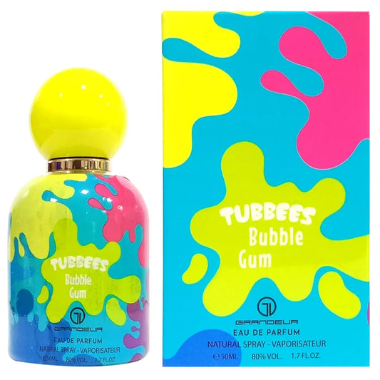 Botella rosa brillante perfume Tubbees Bubble Gum Grandeur EDP 50ml con forma de oso