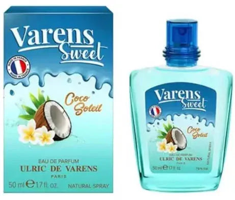 Perfume Varens Sweet Coco Soleil Ulric de Varens para mujer fragancia tropical gourmand con notas de coco flor de sol y vainilla presentación de 50 ml Eau de Parfum