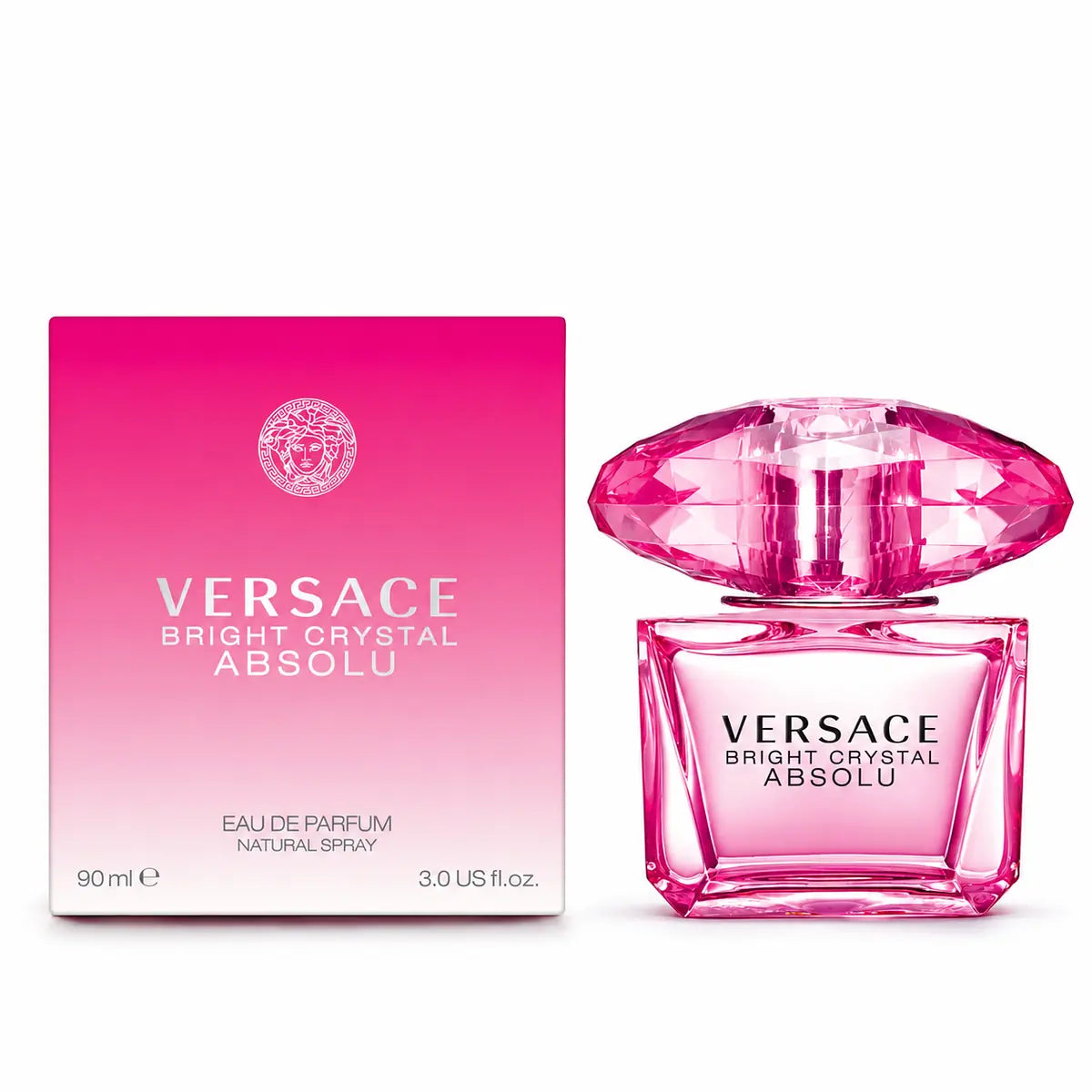 perfume versace bright crystal absolu edp 90 ml con frasco y caja rosa