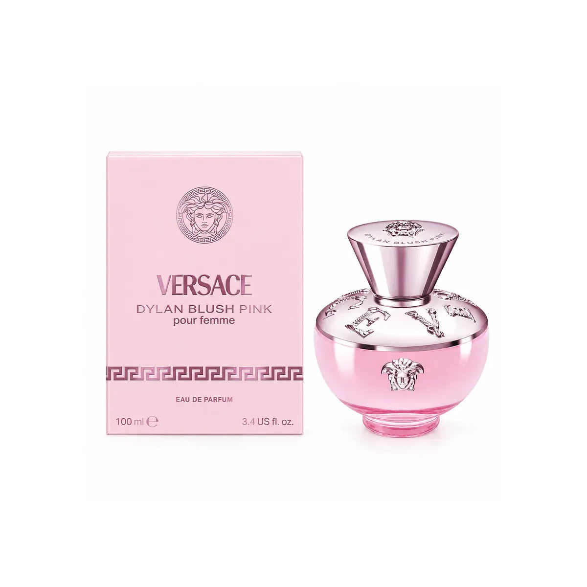 caja y frasco originales de versace dylan blush pink 100 ml