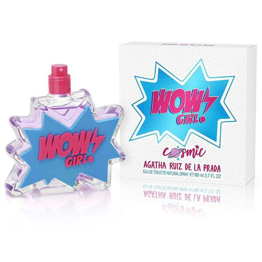 Perfume Wow Girl Cosmic Agatha Ruiz de la Prada para mujer fragancia frutal floral con notas de frambuesa flor de peonía y algodón de azúcar presentación de 80 ml Eau de Toilette

