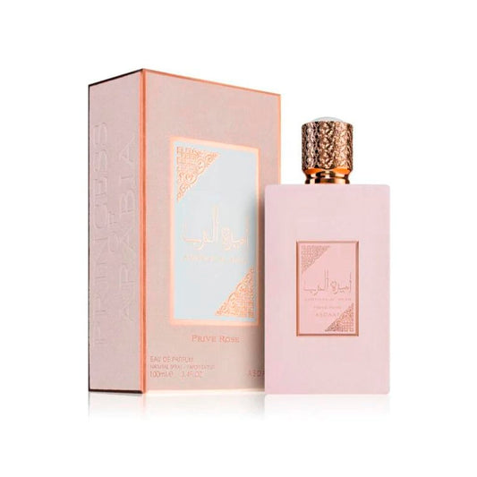 perfume ameerat al arab prive rose asdaaf eau de parfum floral oriental para mujer con notas intensas y frasco elegante