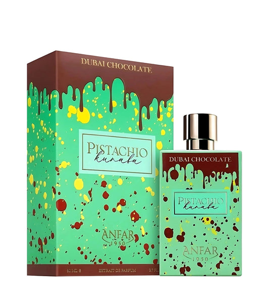 perfume anfar pistachio kunafa eau de parfum gourmand oriental para hombres y mujeres con aroma dulce a pistacho y postre árabe